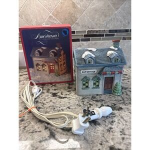 Vintage PARSONAGE 1991 Christmas Village Americana Porcelain House